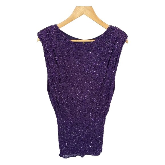 Retrofête Berline Dress Small Purple Sequin Open Back Mini Dress $775 MSRP - Picture 10 of 12